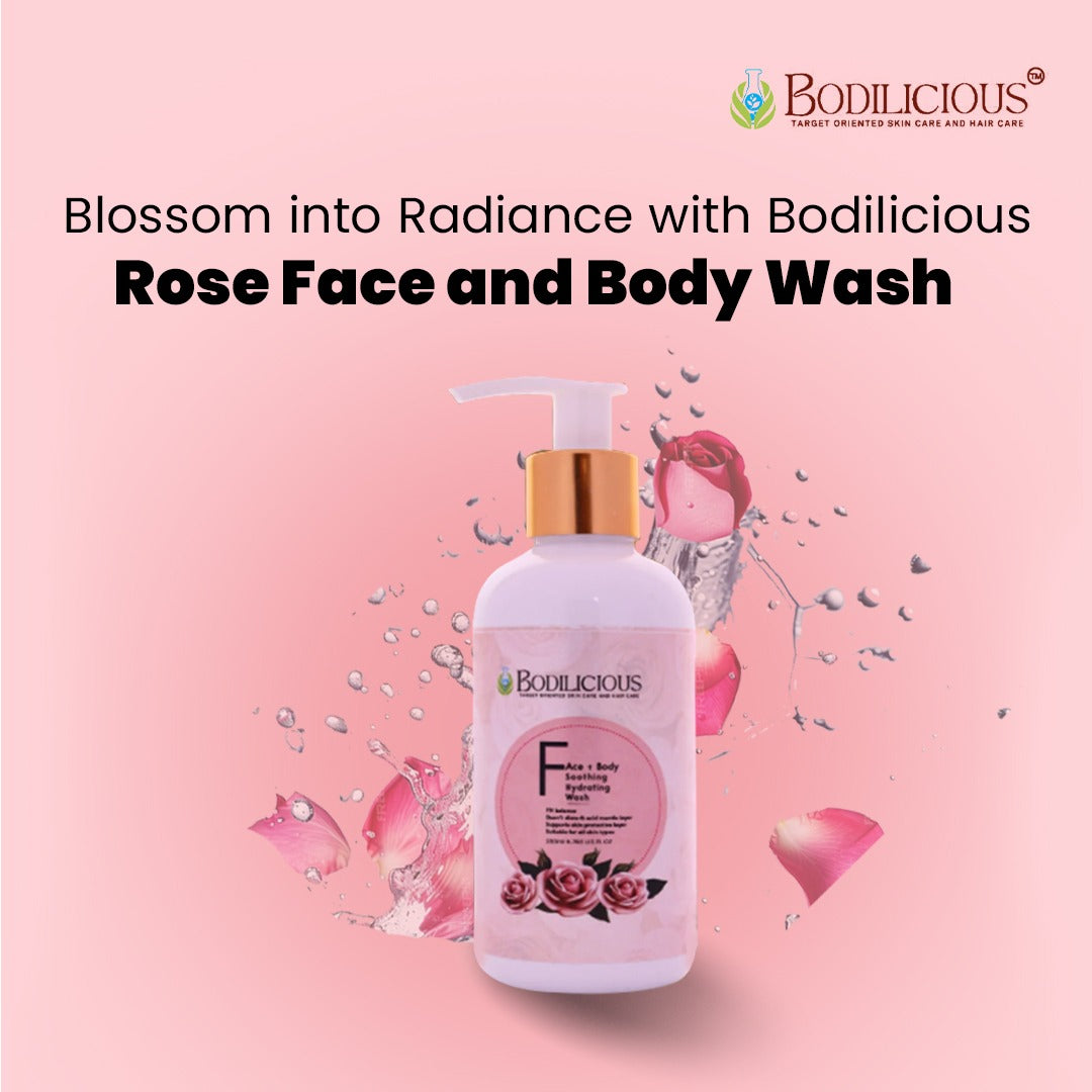 Blossom into Radiance with Bodilicious Rose Face and Body Wash