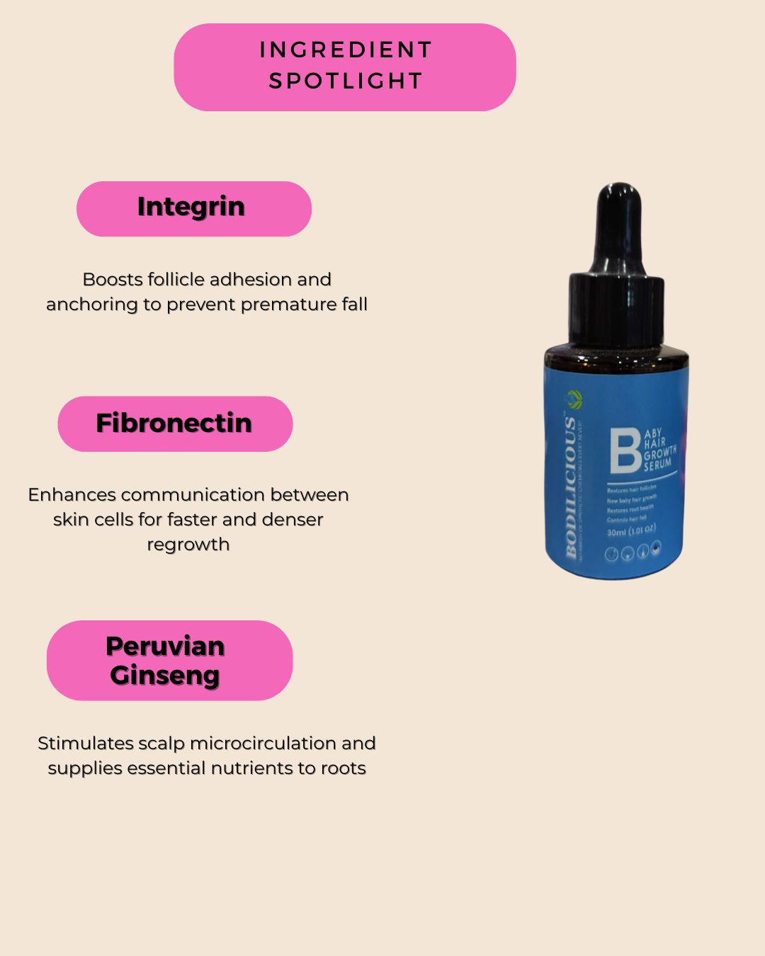 Bodilicious Baby Hair Growth Serum | Nourishing Scalp Tonic For New Hairs