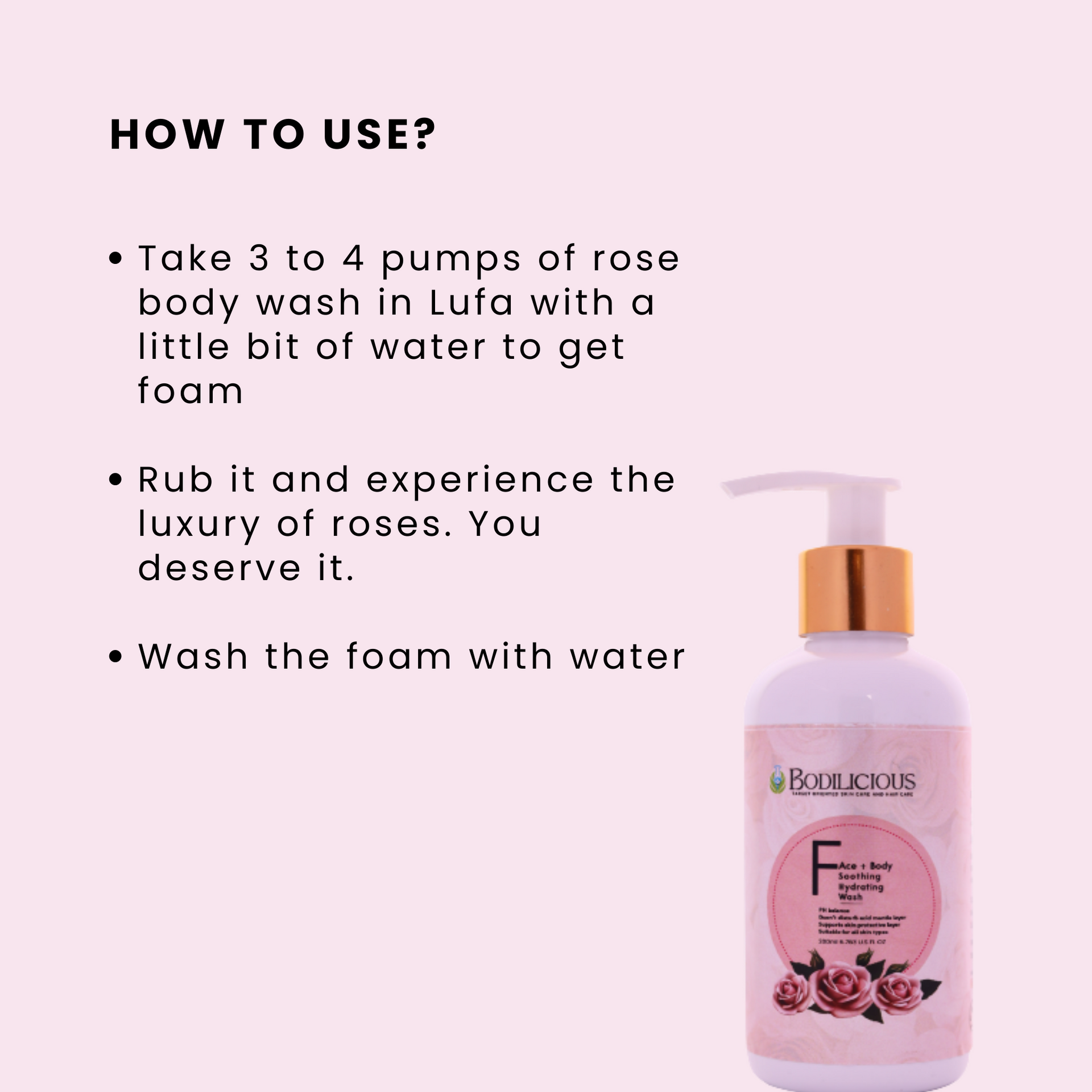 Bodilicious Rose Face and Body Wash | Infuses Radiance and Refreshment Into Your Skin.