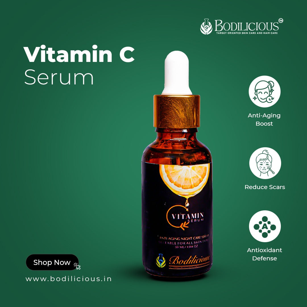 Bodilicious Vitamin C Serum | Reduce Dark Spots, Hyperpigmentation | Enhance Skin Radiance For Even Tone