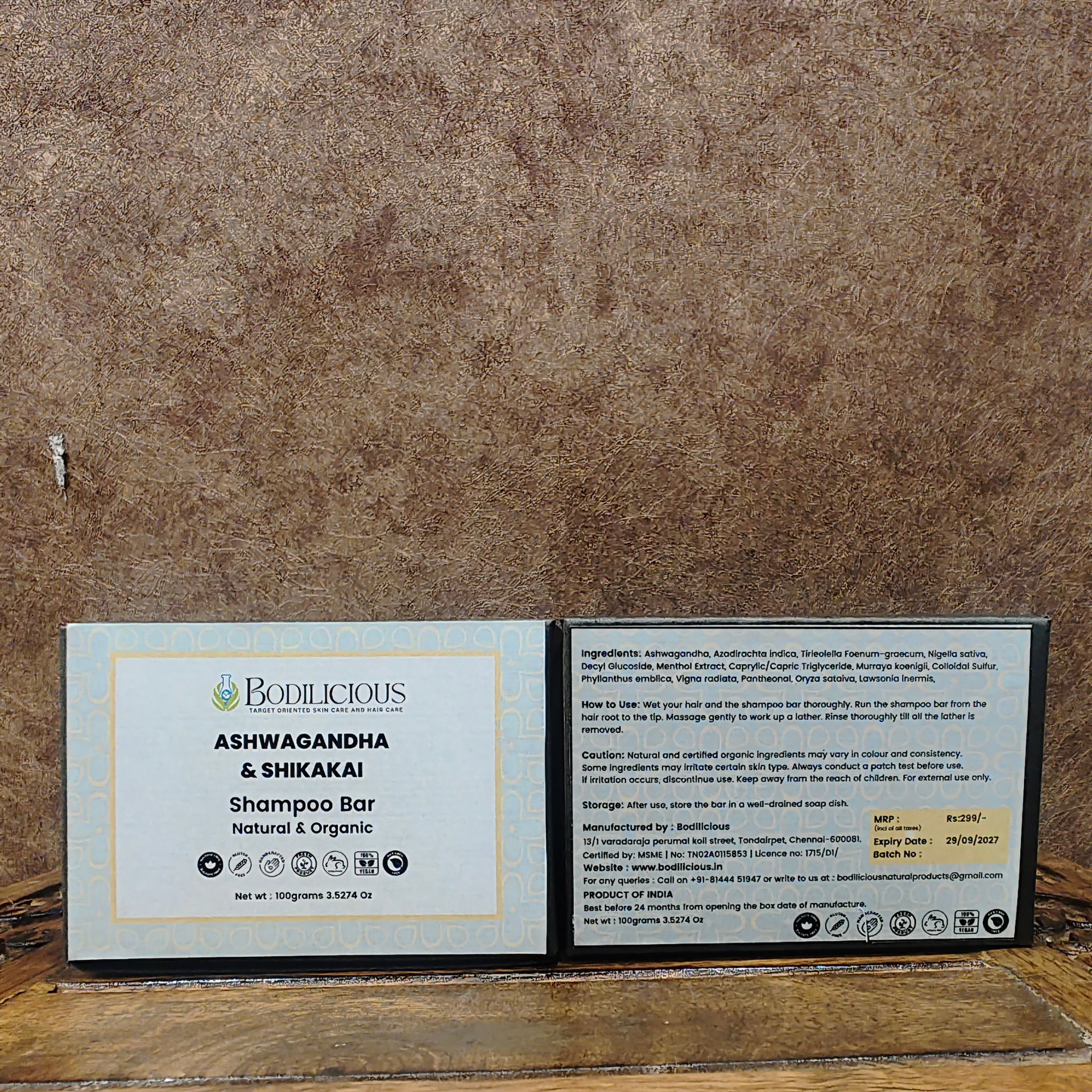 Ashwagandha and Shikakai Anti-dandruff Shampoo bar