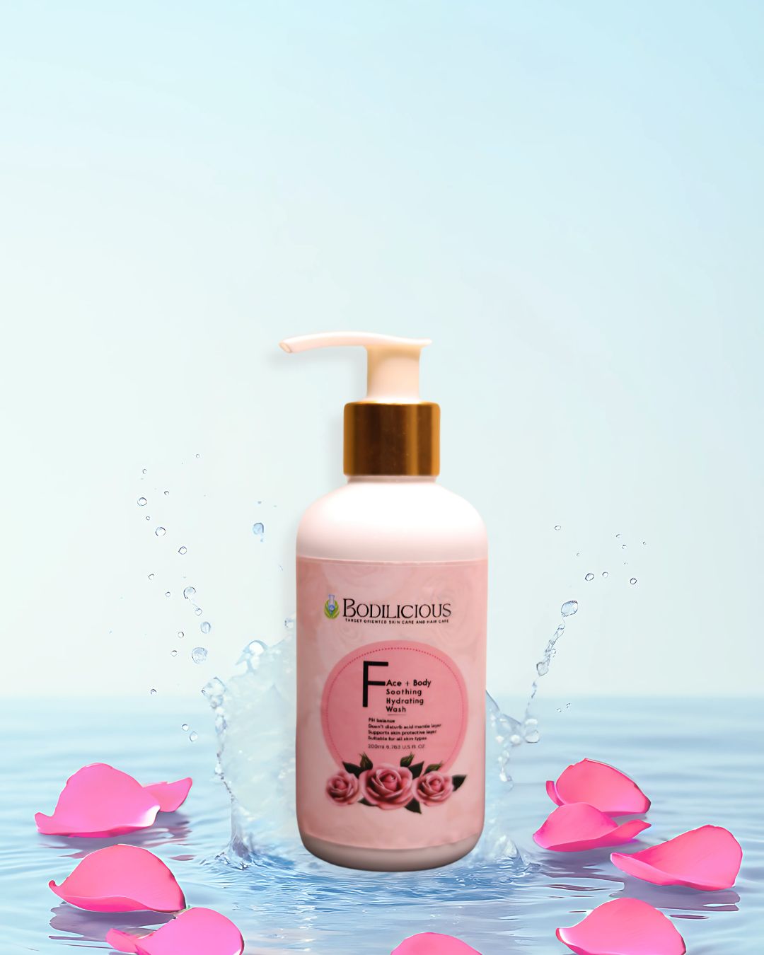 Rose face + body wash