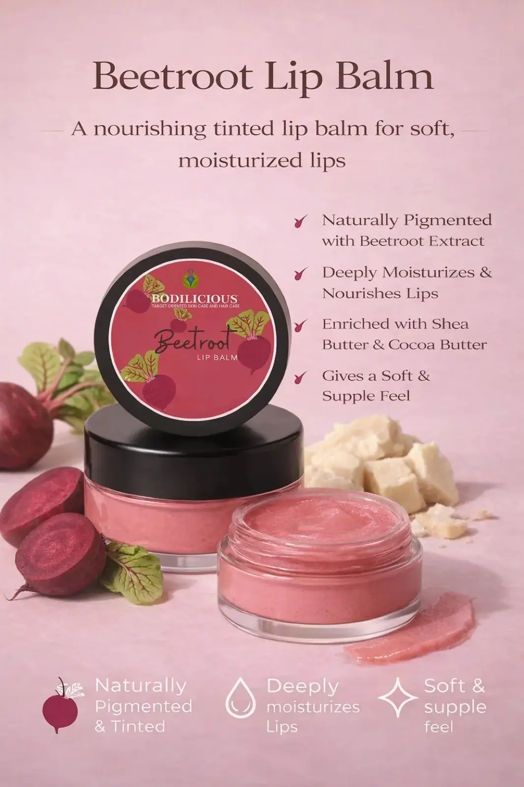 Bodilicious Beetroot Lip Balm thumbnail 2