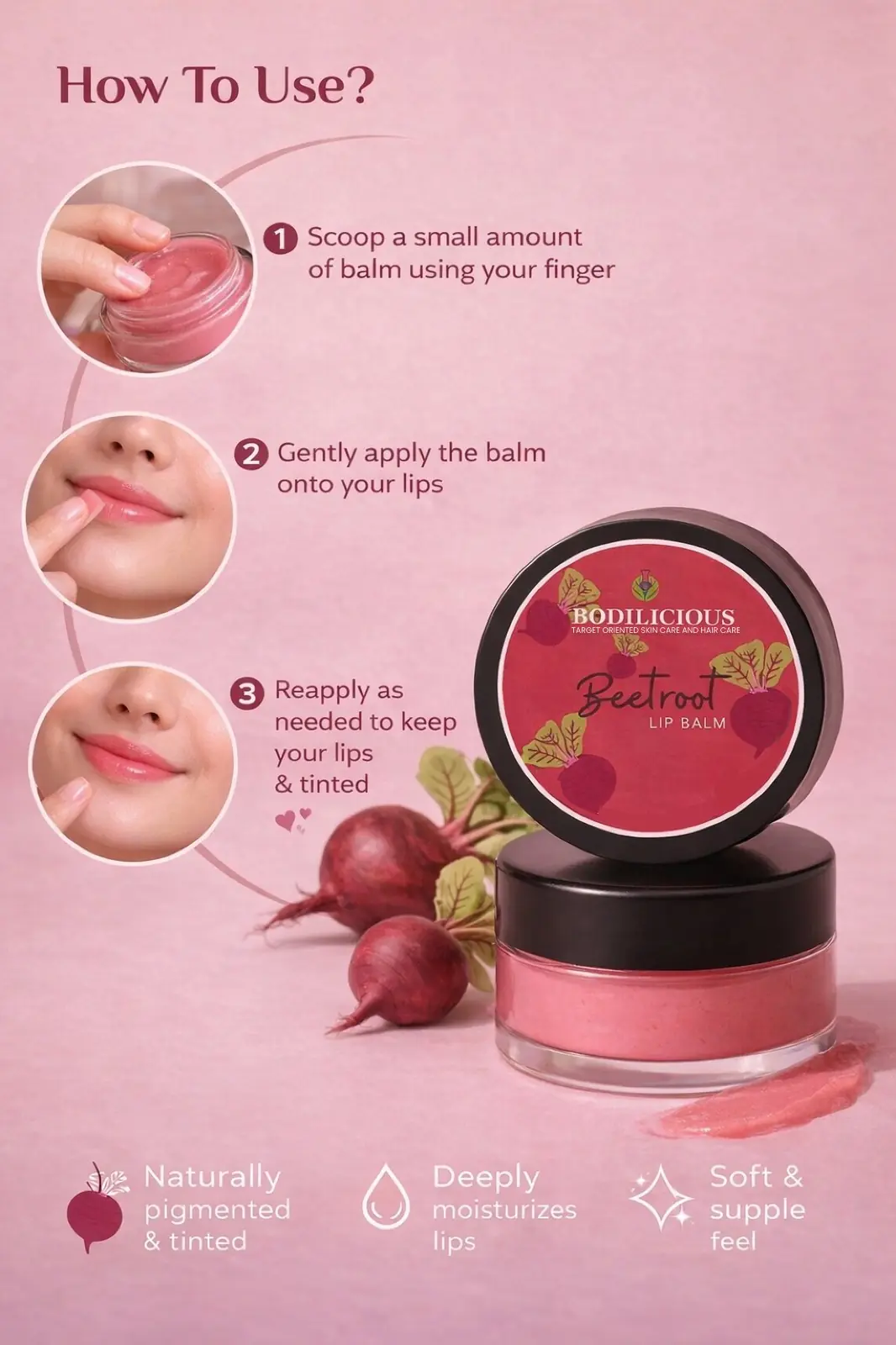 Bodilicious Beetroot Lip Balm thumbnail 3