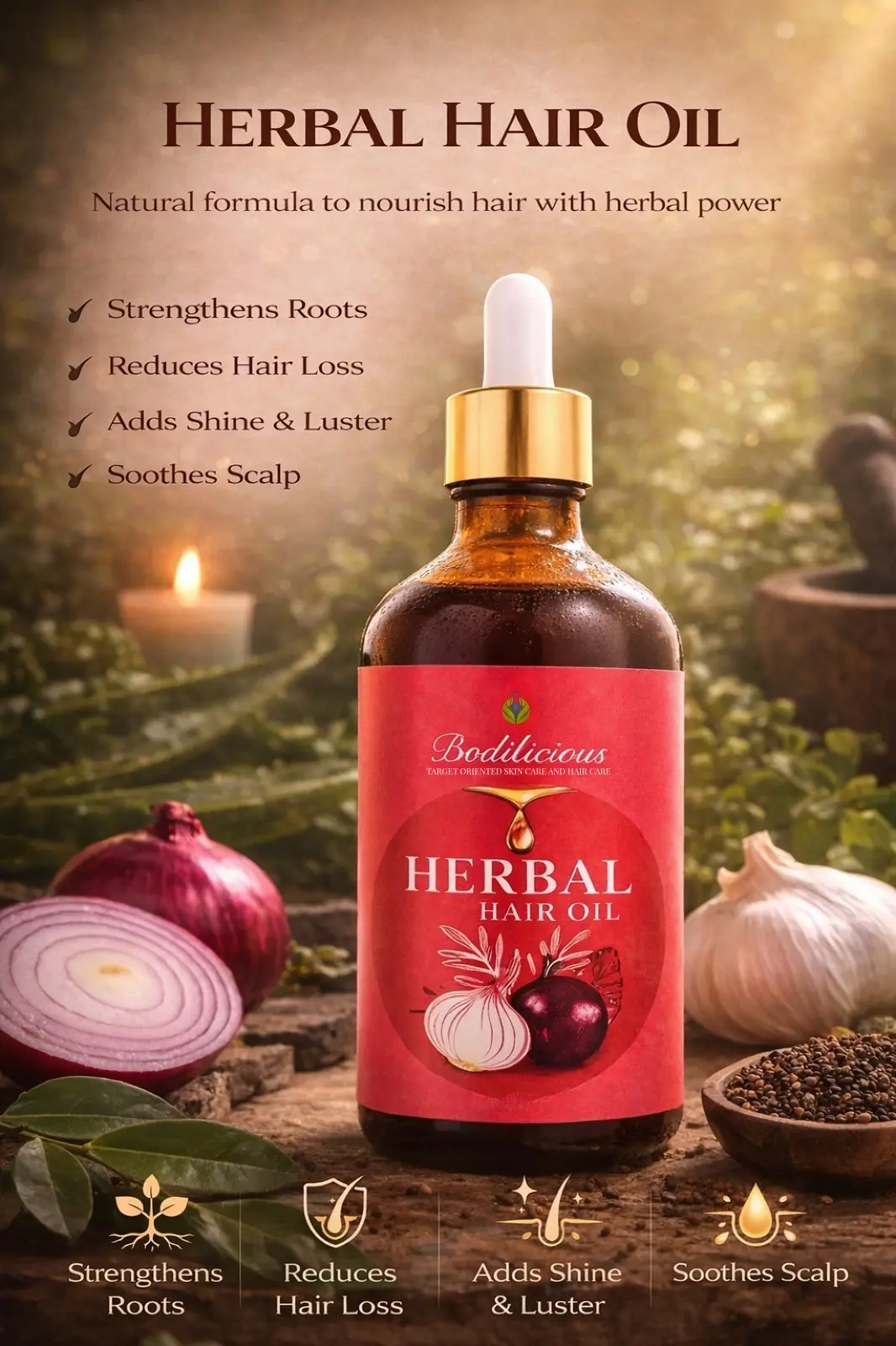 Bodilicious Organic Herbal Hair Oil thumbnail 2