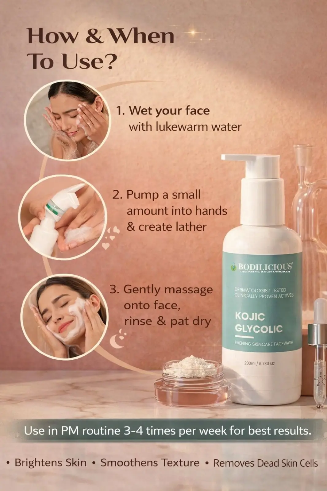 Bodilicious Kojic Glycolic Infused Facewash thumbnail 3